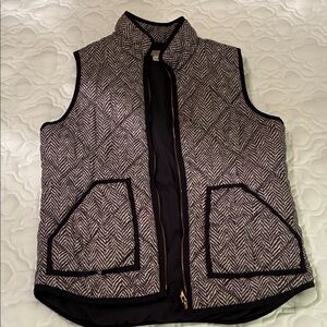 J. Crew Factory Black and White Herringbone Vest